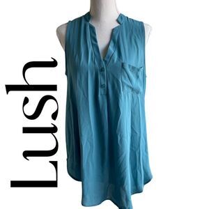LUSH Teal, Long length, Sleevless Blouse, Lightweight & Airy, Size M